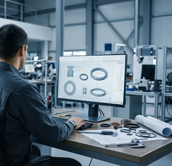 Custom sealing solutions engineering service with CAD design, prototyping and mold manufacturing for industrial sealing products